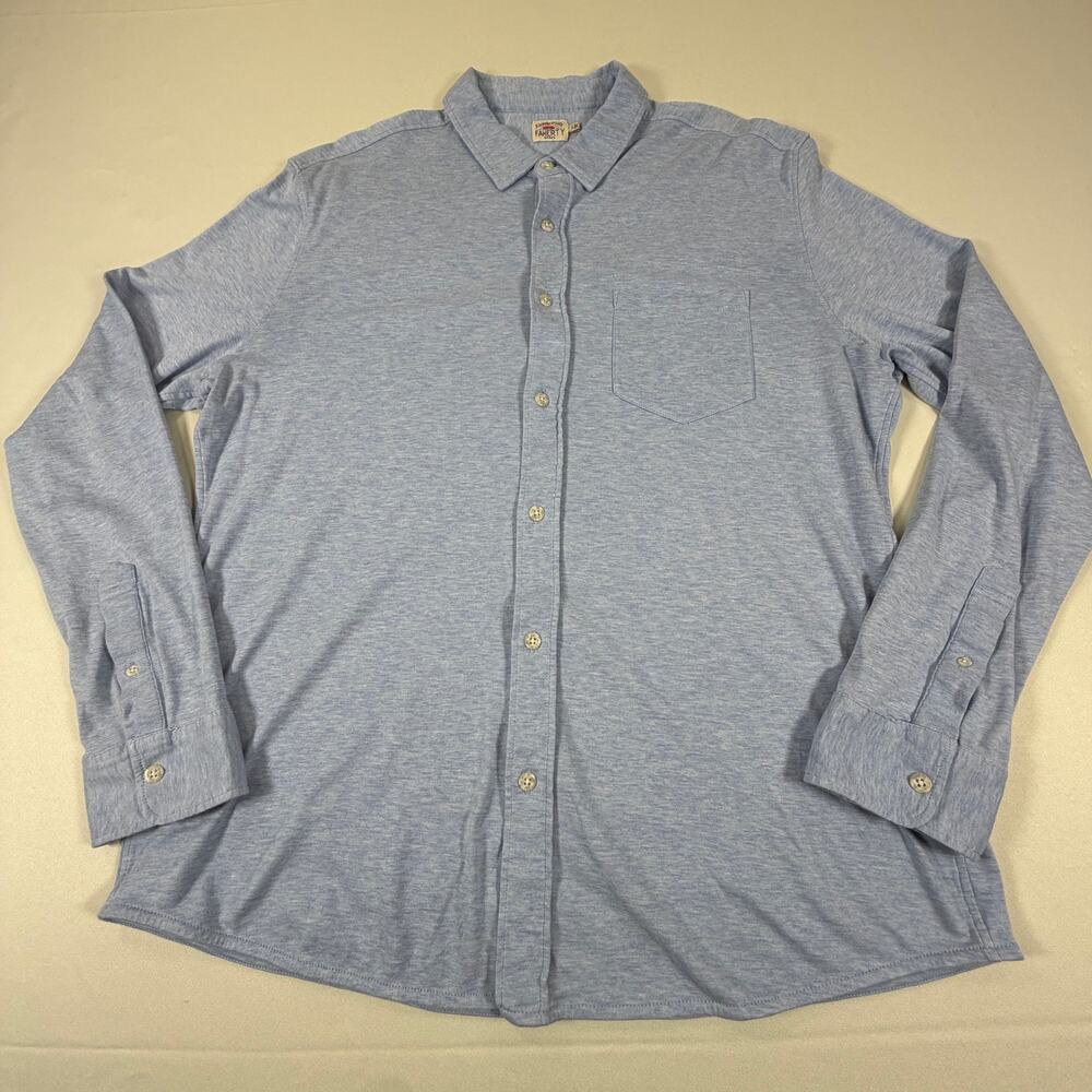 Faherty Mens 100% Cotton Knit Shirt Super Soft Size Large EUC